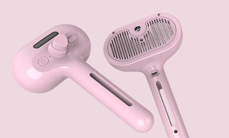 KFX-9416765 Self-Cleaning Pet Comb with Built-in Mist Humidifier for Grooming Long-Coated Dogs
