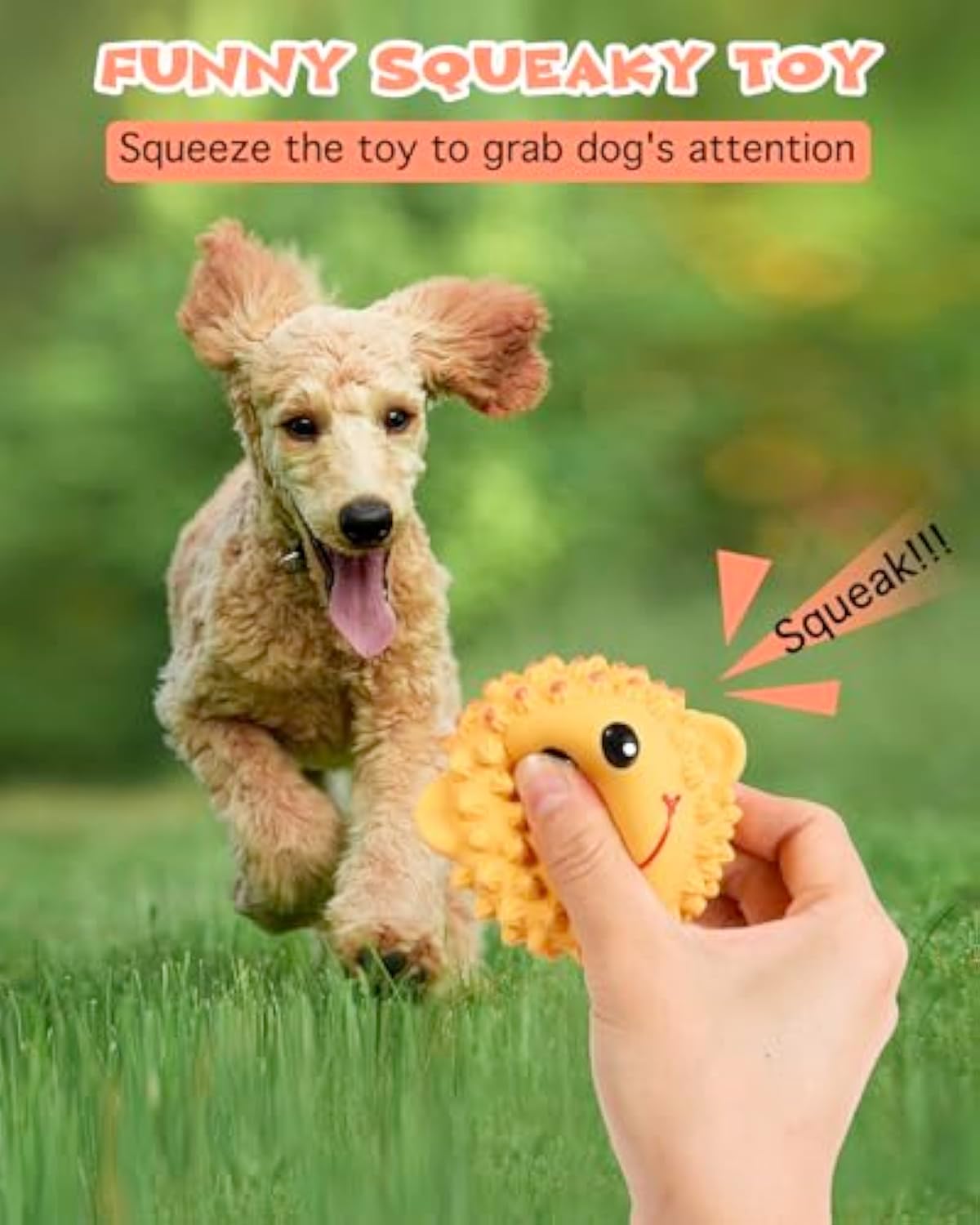 KFX-9418429 Interactive Squeaky Dog Toys - Soft Latex Animal Balls for Fetch and Dental Health