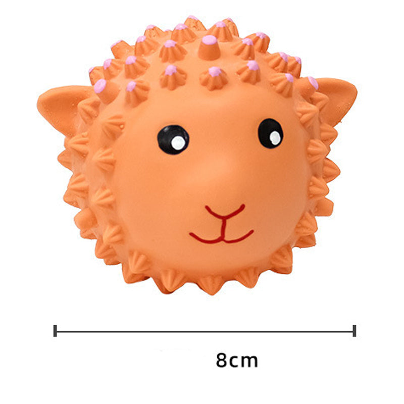 KFX-9418429 Interactive Squeaky Dog Toys - Soft Latex Animal Balls for Fetch and Dental Health