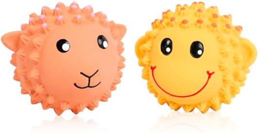 KFX-9418429 Interactive Squeaky Dog Toys - Soft Latex Animal Balls for Fetch and Dental Health