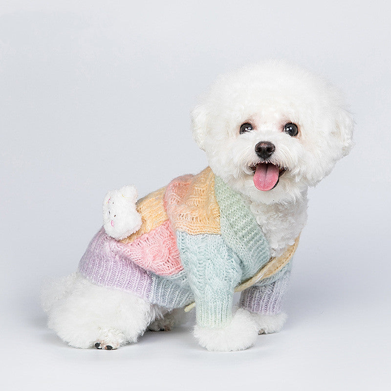 KFX-9418941 Colorful Gradient Tie-Dye Wool Cardigan Sweater for All Genders
