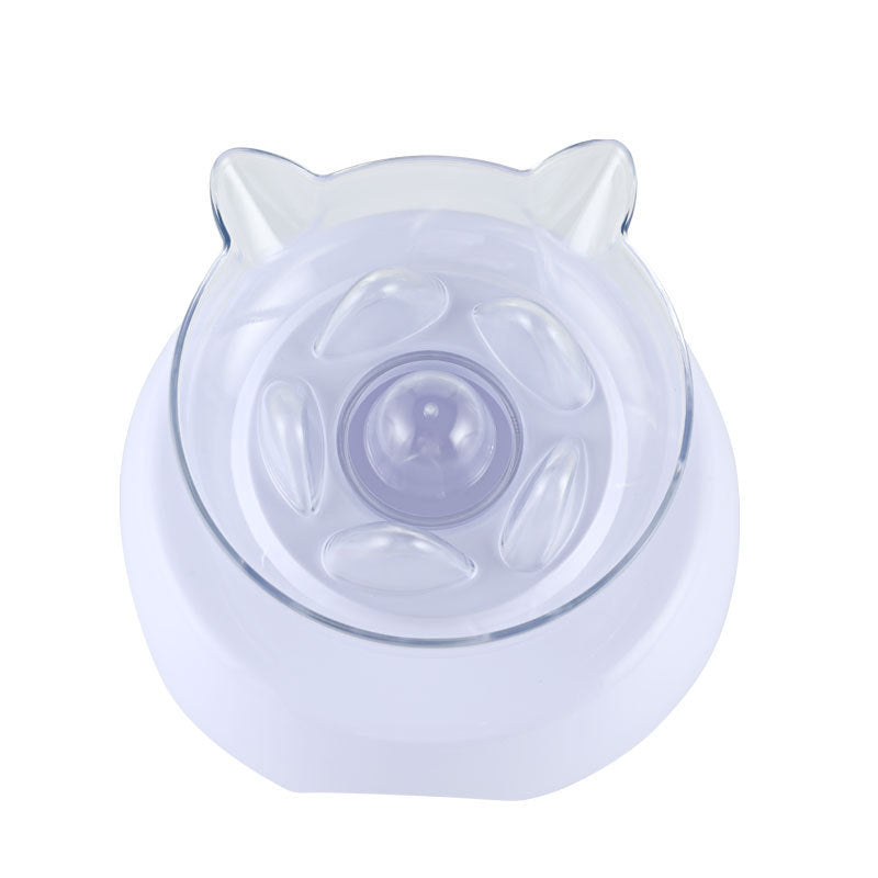 KFX-9421117 Tilted Cat Ear Design Bowl for Cervical Vertebra Protection - White, PP Base and AS Bowl Material