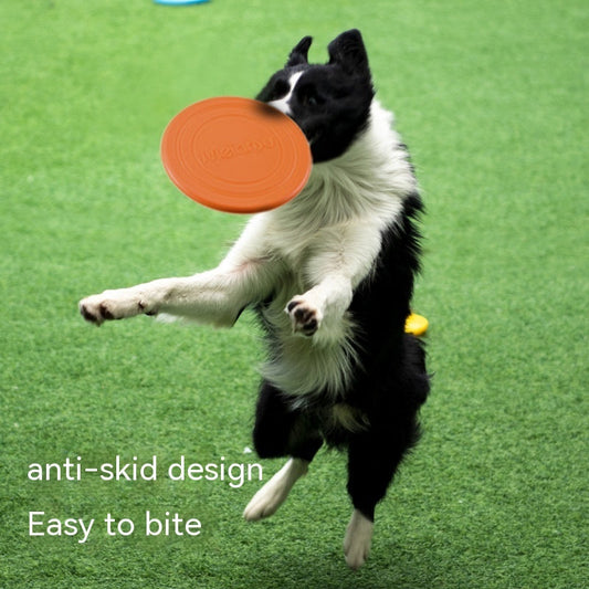 KFX-9421757 Interactive Floating Dog Frisbee - Bite-resistant TPR Pet Toy in Multiple Colors (17.8cm)