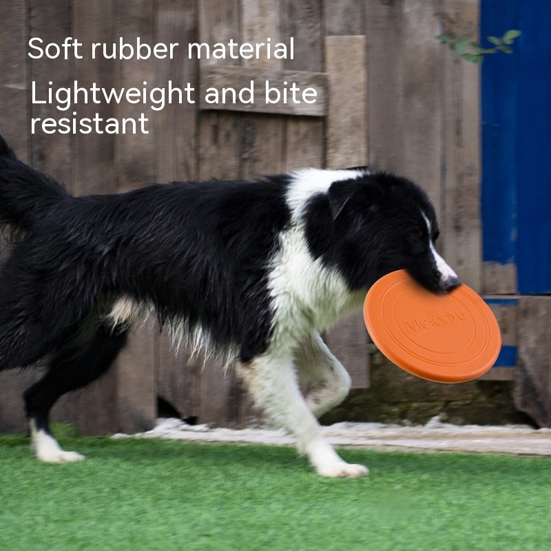 KFX-9421757 Interactive Floating Dog Frisbee - Bite-resistant TPR Pet Toy in Multiple Colors (17.8cm)