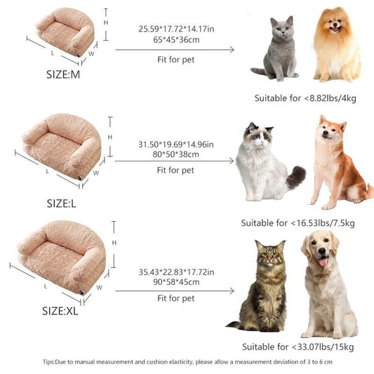 KFX-9425341 All-Season Plush Pet Sofa Bed with Non-Slip Base, Durable and Scratch-Resistant Design for Dogs and Cats