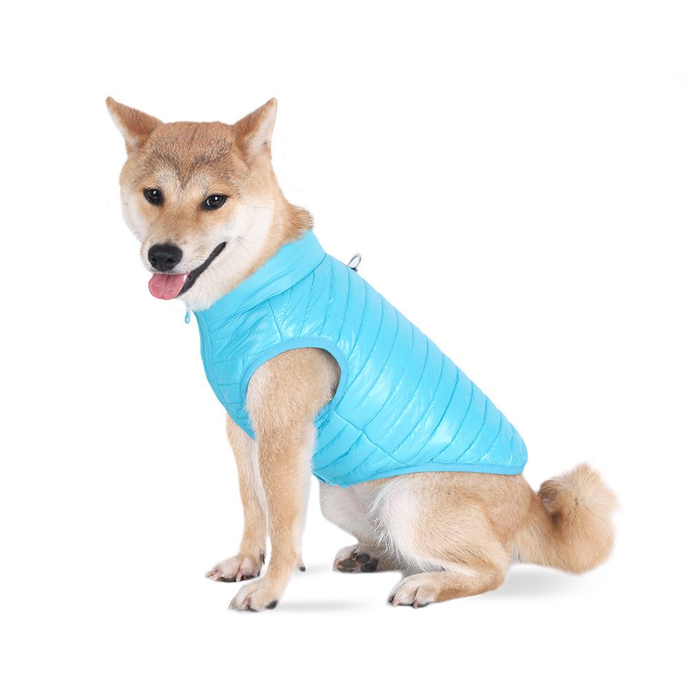KFX-9426365 Full Nylon Zipper Dog Jacket for Autumn and Winter – Available in Pink, Lake Blue, Red, Black, Dark Blue, Gray - Sizes XS to XL