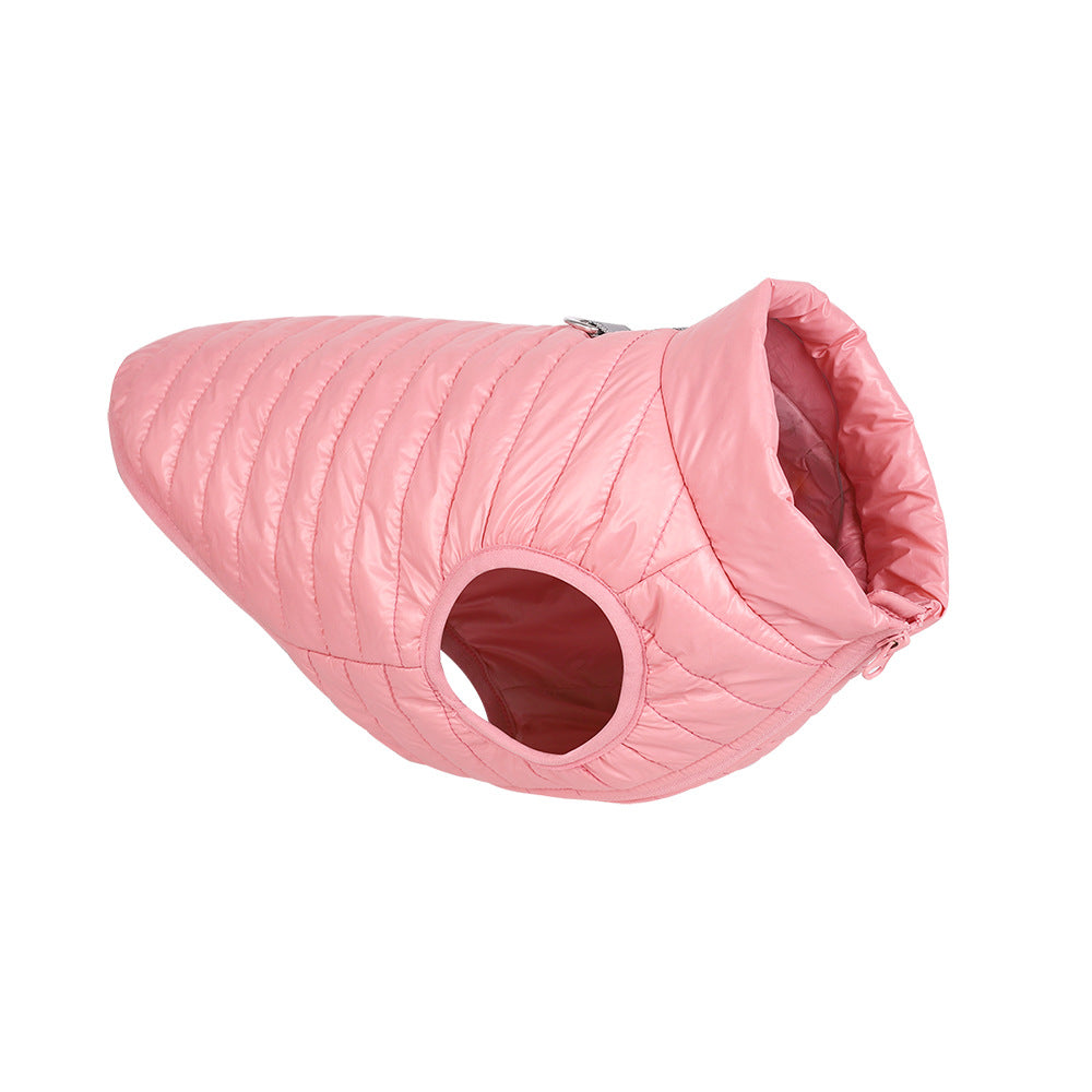 KFX-9426365 Full Nylon Zipper Dog Jacket for Autumn and Winter – Available in Pink, Lake Blue, Red, Black, Dark Blue, Gray - Sizes XS to XL
