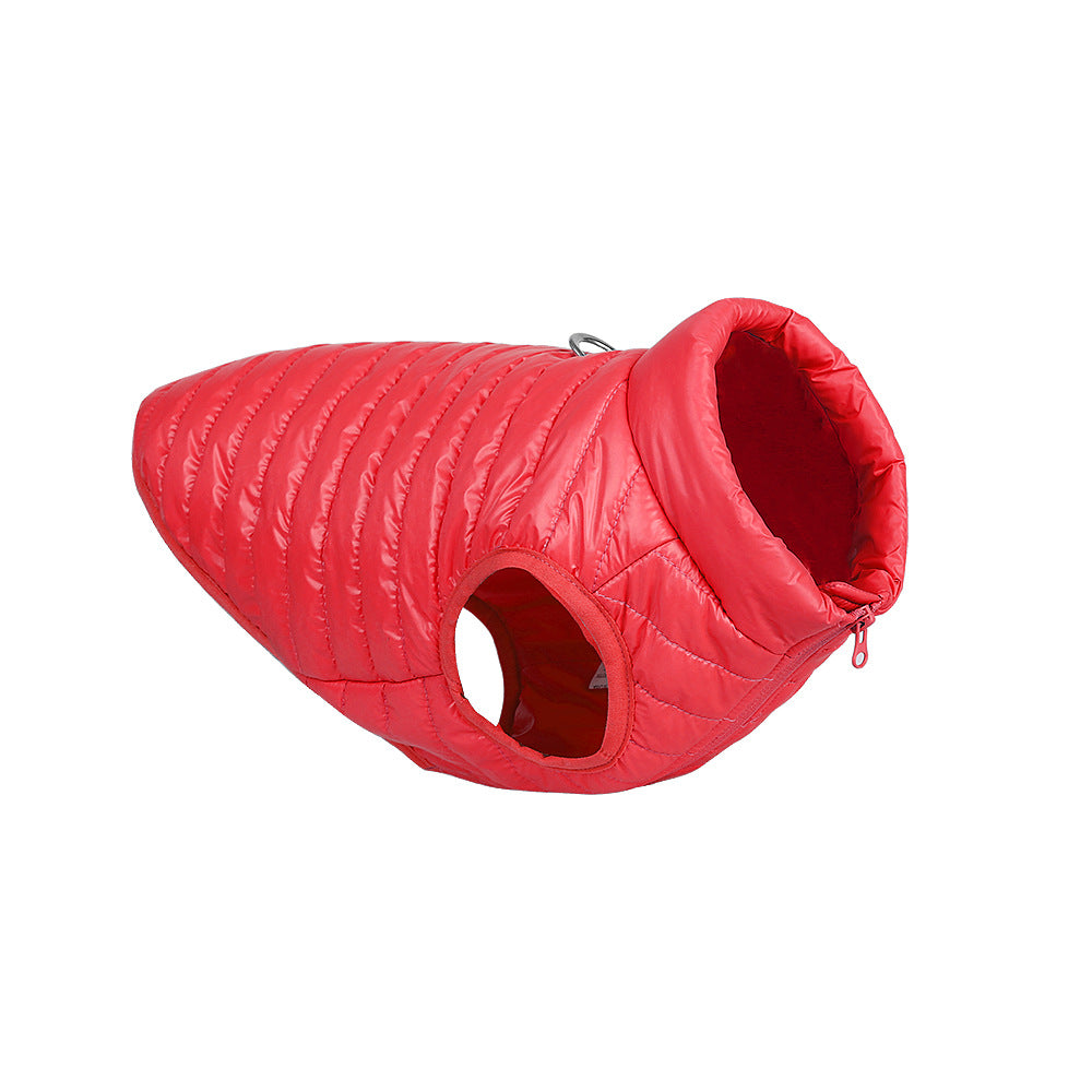 KFX-9426365 Full Nylon Zipper Dog Jacket for Autumn and Winter – Available in Pink, Lake Blue, Red, Black, Dark Blue, Gray - Sizes XS to XL