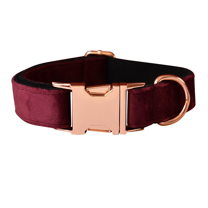 KFX-9428669 Velvet Dog Collar with Bow Knot - Adjustable Leash Set for All Breeds