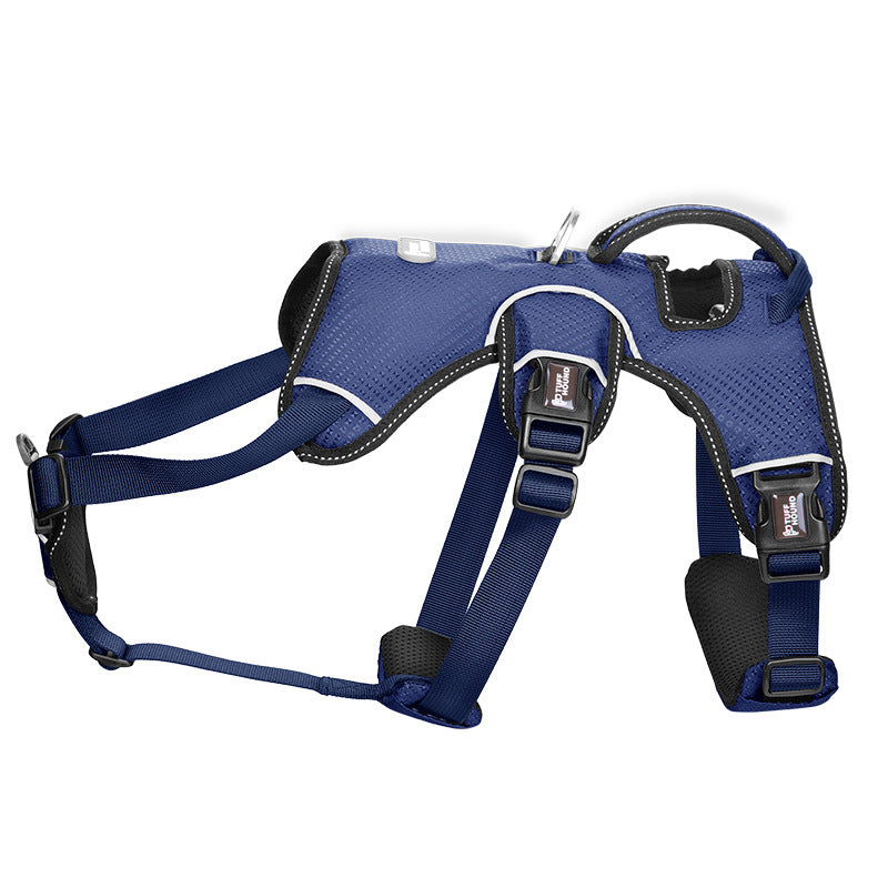KFX-9431741 Adjustable Dog Leash Collar for Small to XL Dogs - Durable Polyester Chest and Back Harness, No Traction Rope