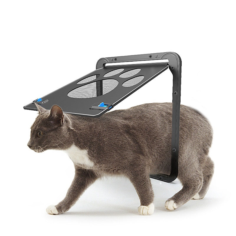 KFX-9433917 Paw Print Anti-Bite Screen Door for Medium and Large Dogs - Durable ABS Frame with Automatic Closure