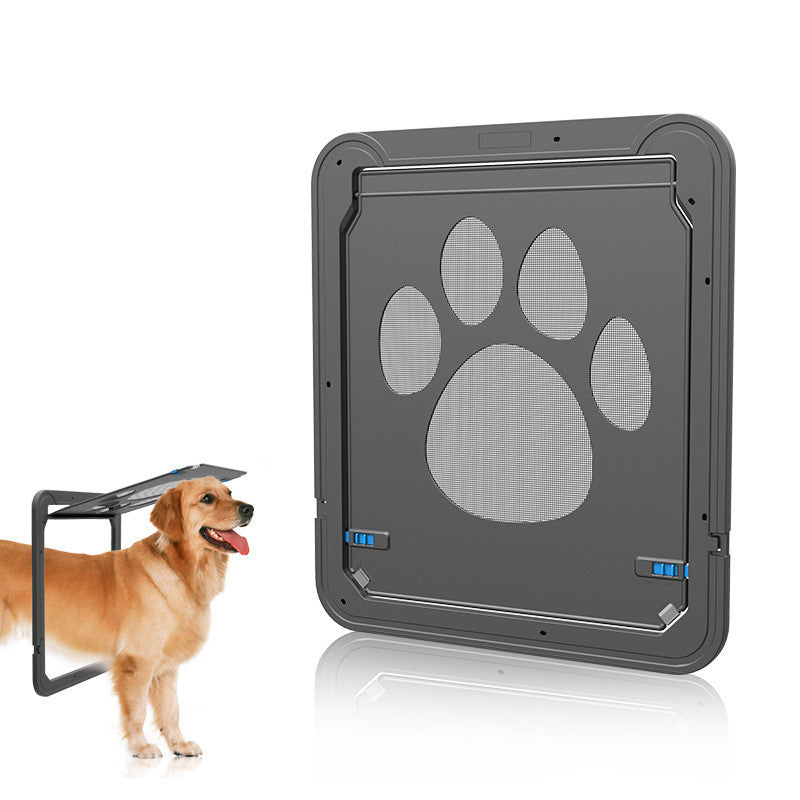 KFX-9433917 Paw Print Anti-Bite Screen Door for Medium and Large Dogs - Durable ABS Frame with Automatic Closure