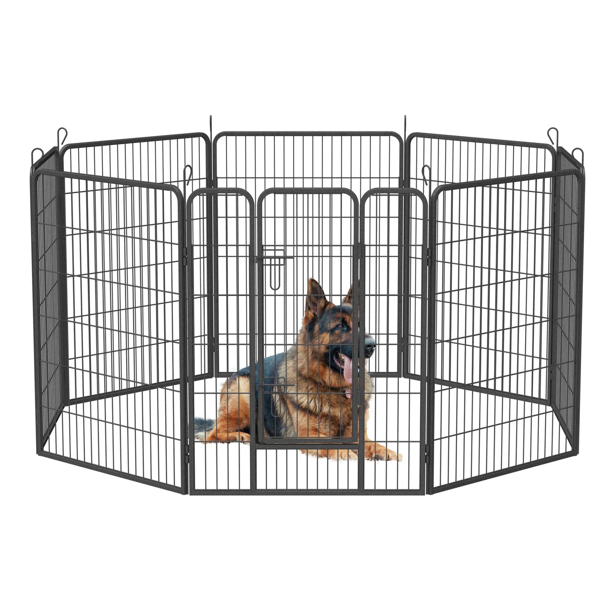 KFX-9434045 Outdoor Dog Playpen for Large and Medium Pets - Heavy Duty Metal Dog Fence with Secure Design