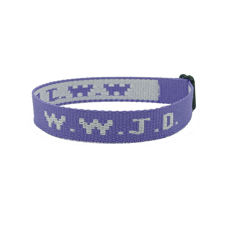 KFX-9435069 Adjustable Jacquard Printed Wrist Strap Bracelet for Unisex - Multiple Colors Available