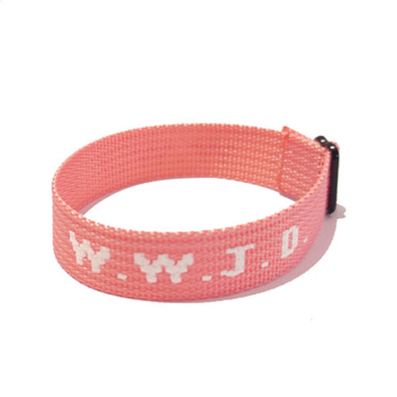 KFX-9435069 Adjustable Jacquard Printed Wrist Strap Bracelet for Unisex - Multiple Colors Available