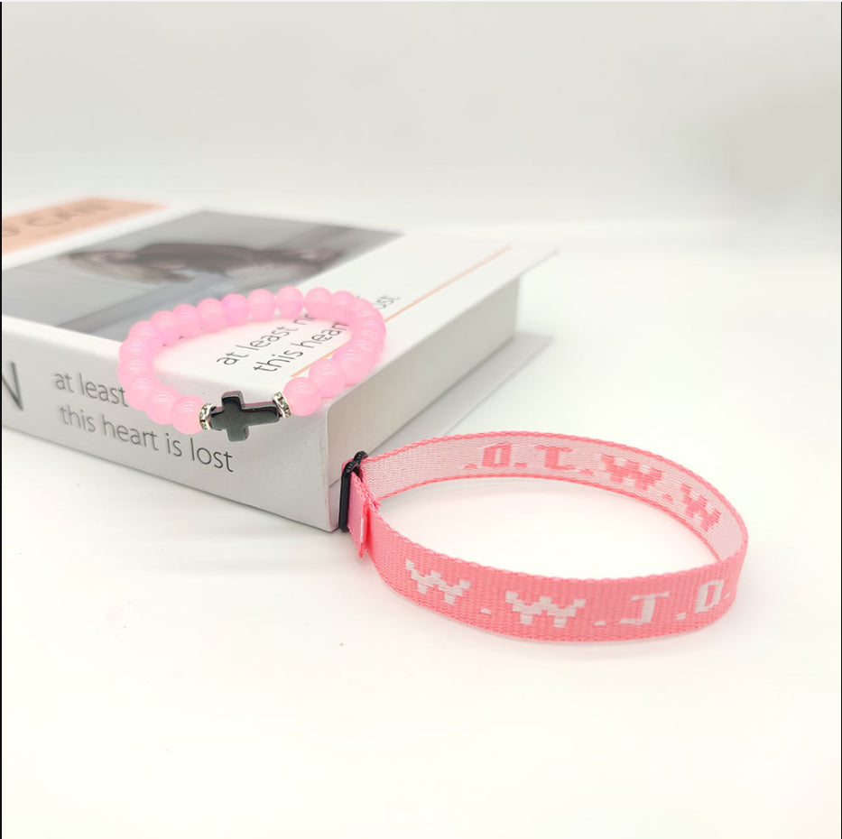 KFX-9435069 Adjustable Jacquard Printed Wrist Strap Bracelet for Unisex - Multiple Colors Available