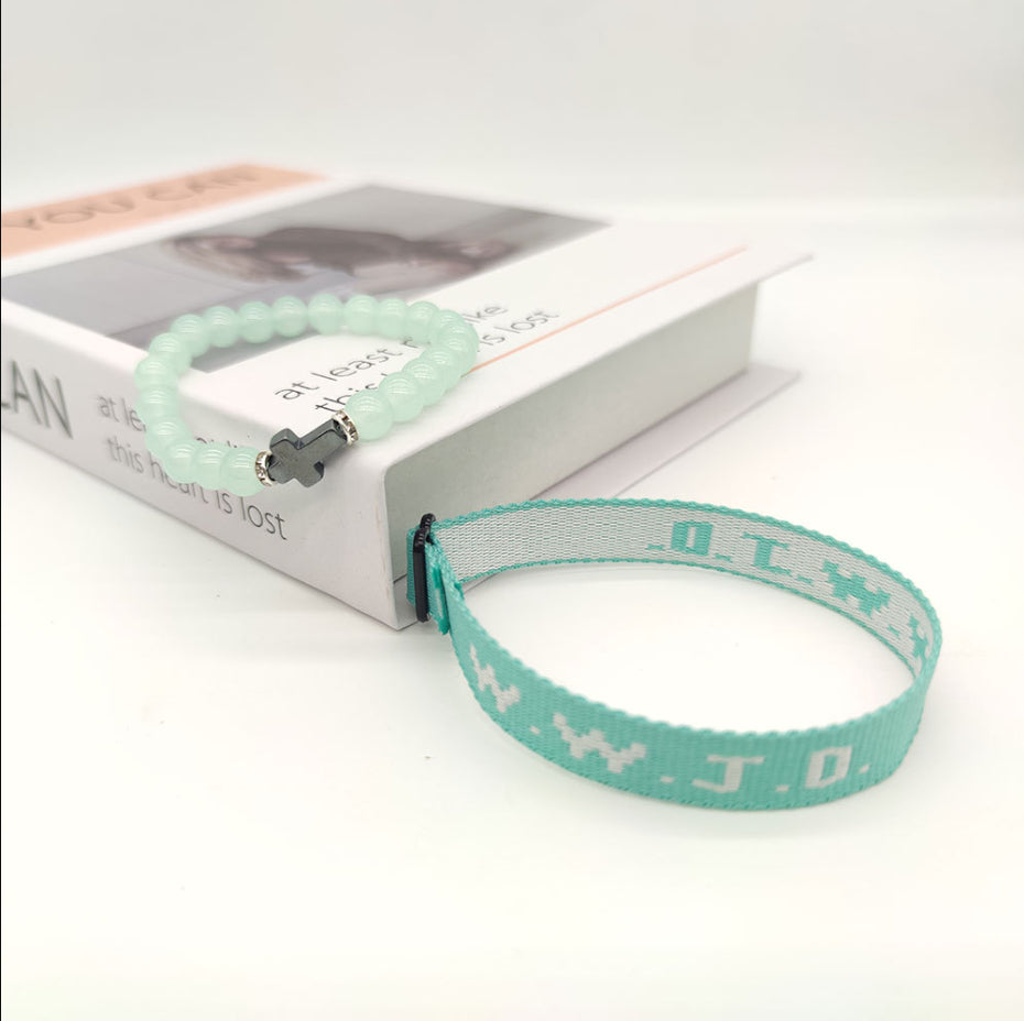 KFX-9435069 Adjustable Jacquard Printed Wrist Strap Bracelet for Unisex - Multiple Colors Available