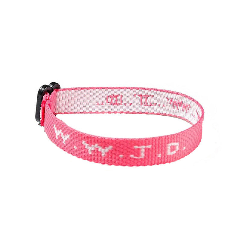 KFX-9435069 Adjustable Jacquard Printed Wrist Strap Bracelet for Unisex - Multiple Colors Available