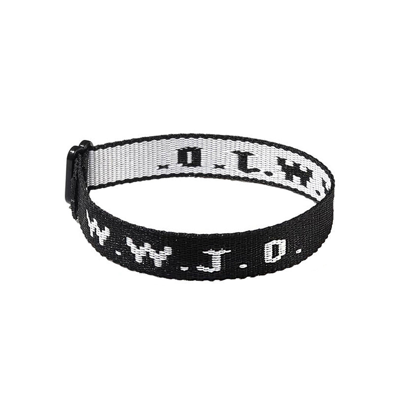 KFX-9435069 Adjustable Jacquard Printed Wrist Strap Bracelet for Unisex - Multiple Colors Available