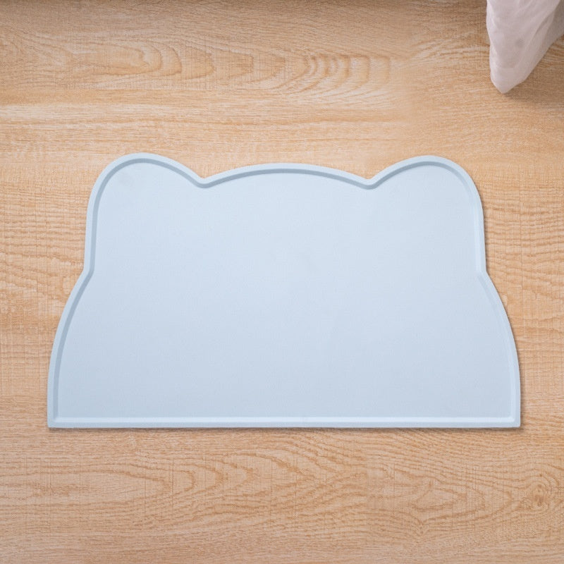 KFX-9436221 Cat Head-Shaped Silicone Mat – Easy to Clean, Spill Proof & Waterproof, Suitable for Pet Feeding