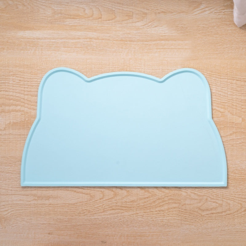 KFX-9436221 Cat Head-Shaped Silicone Mat – Easy to Clean, Spill Proof & Waterproof, Suitable for Pet Feeding