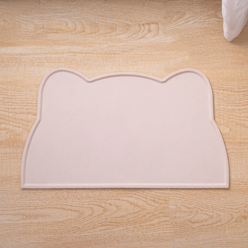 KFX-9436221 Cat Head-Shaped Silicone Mat – Easy to Clean, Spill Proof & Waterproof, Suitable for Pet Feeding