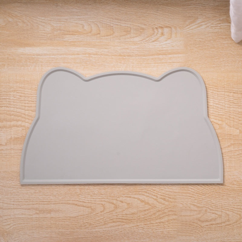 KFX-9436221 Cat Head-Shaped Silicone Mat – Easy to Clean, Spill Proof & Waterproof, Suitable for Pet Feeding