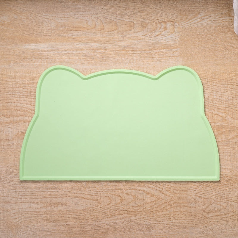 KFX-9436221 Cat Head-Shaped Silicone Mat – Easy to Clean, Spill Proof & Waterproof, Suitable for Pet Feeding