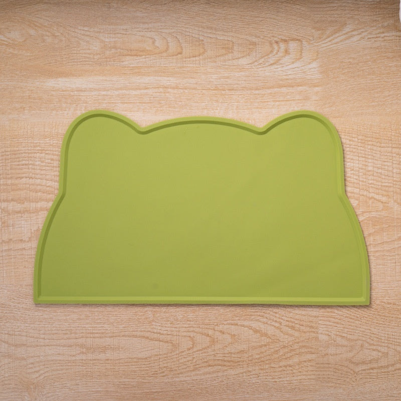 KFX-9436221 Cat Head-Shaped Silicone Mat – Easy to Clean, Spill Proof & Waterproof, Suitable for Pet Feeding