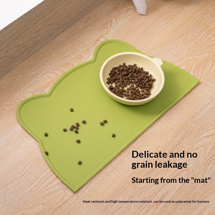 KFX-9436221 Cat Head-Shaped Silicone Mat – Easy to Clean, Spill Proof & Waterproof, Suitable for Pet Feeding