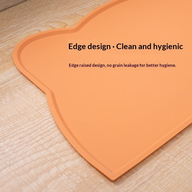 KFX-9436221 Cat Head-Shaped Silicone Mat – Easy to Clean, Spill Proof & Waterproof, Suitable for Pet Feeding