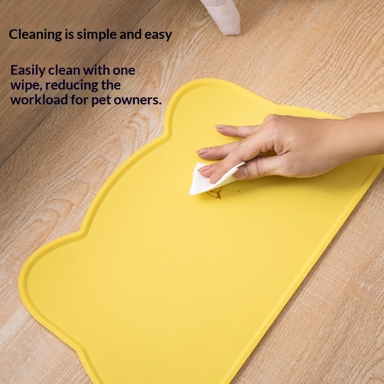 KFX-9436221 Cat Head-Shaped Silicone Mat – Easy to Clean, Spill Proof & Waterproof, Suitable for Pet Feeding
