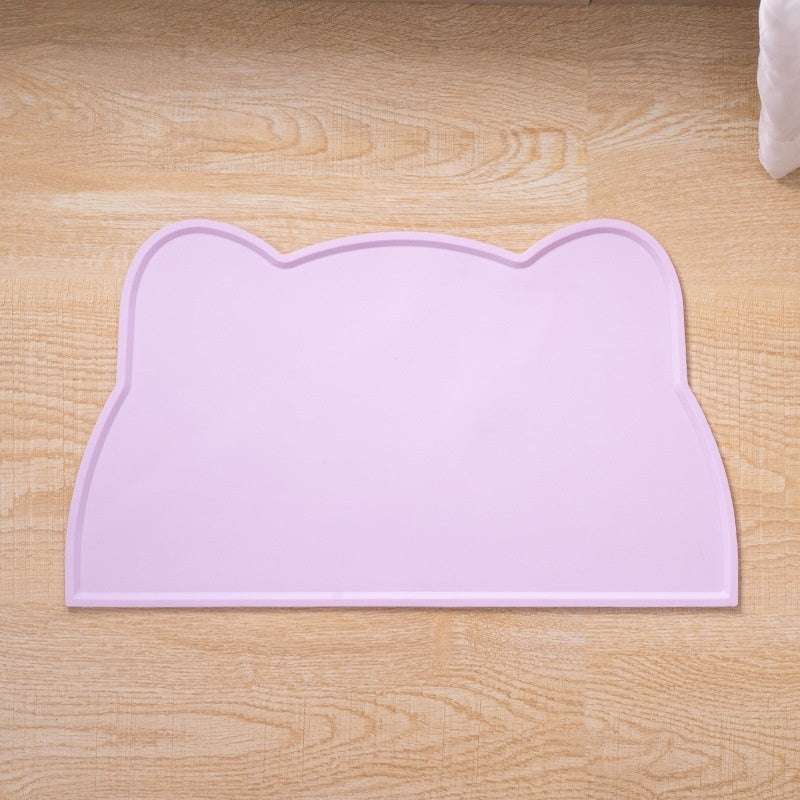 KFX-9436221 Cat Head-Shaped Silicone Mat – Easy to Clean, Spill Proof & Waterproof, Suitable for Pet Feeding
