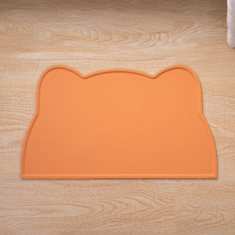 KFX-9436221 Cat Head-Shaped Silicone Mat – Easy to Clean, Spill Proof & Waterproof, Suitable for Pet Feeding