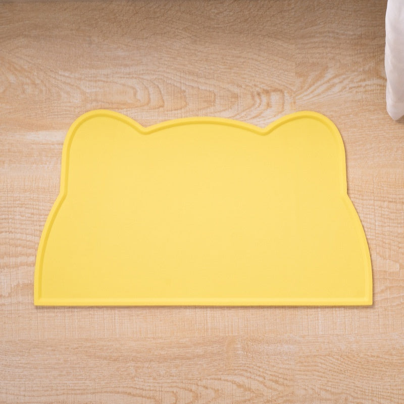KFX-9436221 Cat Head-Shaped Silicone Mat – Easy to Clean, Spill Proof & Waterproof, Suitable for Pet Feeding