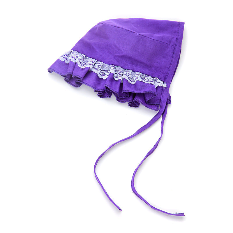 KFX-9437245 Thin Lace Pet Sun Hat for Dogs - Stylish Headgear in Monochrome, Available in Sizes S, M, L