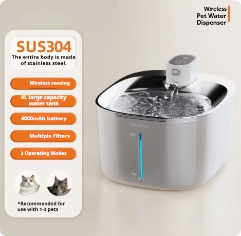 KFX-9438269 Intelligent Stainless Steel Pet Water Fountain with Large Capacity