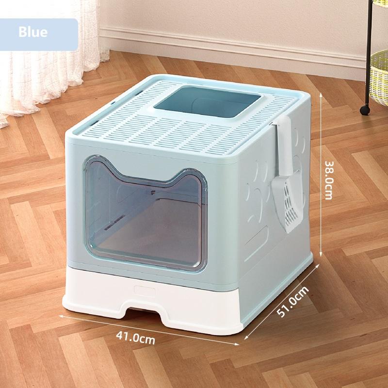KFX-9438397 Extra Large Enclosed Cat Litter Box with Litter Catching Lid and Scoop for Big Cats