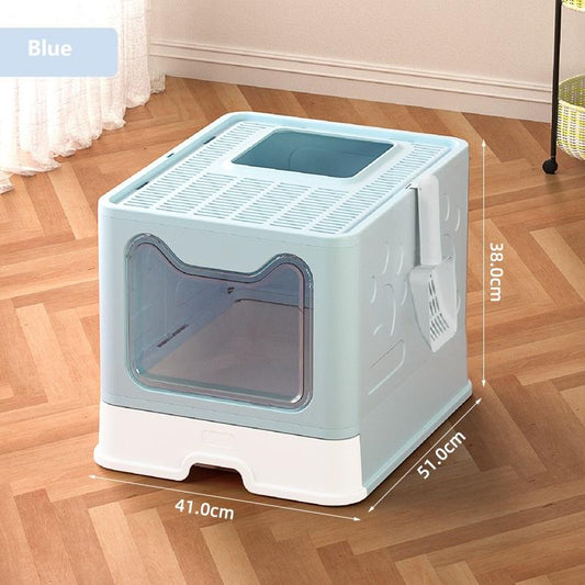 KFX-9438397 Extra Large Enclosed Cat Litter Box with Litter Catching Lid and Scoop for Big Cats