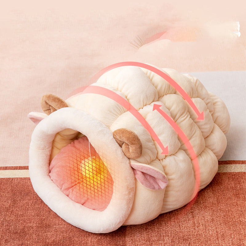 KFX-9442237 Soft and Cozy Cat Sleeping Bag Bed with Cushion – Various Cute Animal Designs