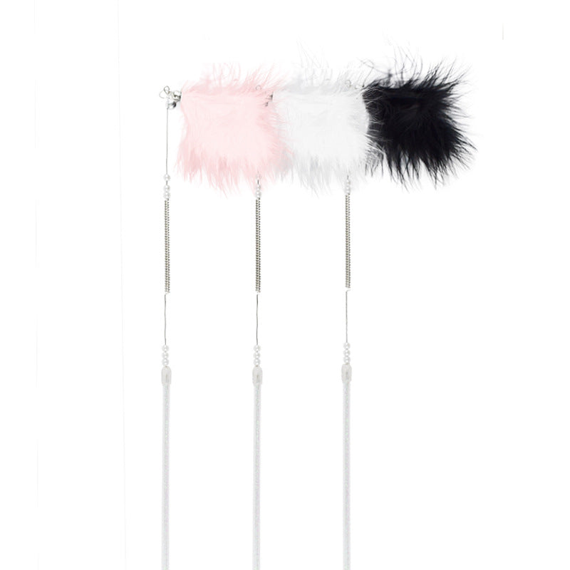 KFX-9443005 Spring Steel Wire Feather Cat Teaser Toy - Interactive Play for Cats