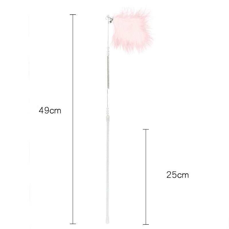 KFX-9443005 Spring Steel Wire Feather Cat Teaser Toy - Interactive Play for Cats