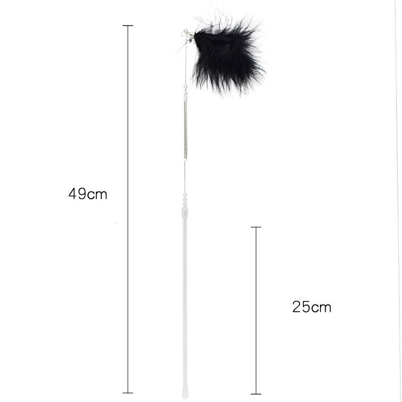 KFX-9443005 Spring Steel Wire Feather Cat Teaser Toy - Interactive Play for Cats