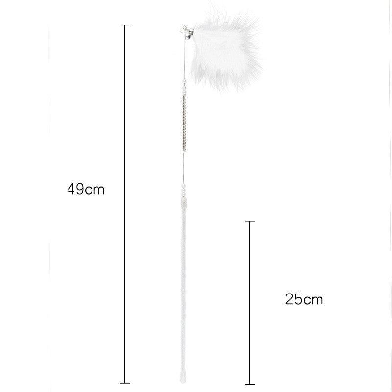 KFX-9443005 Spring Steel Wire Feather Cat Teaser Toy - Interactive Play for Cats