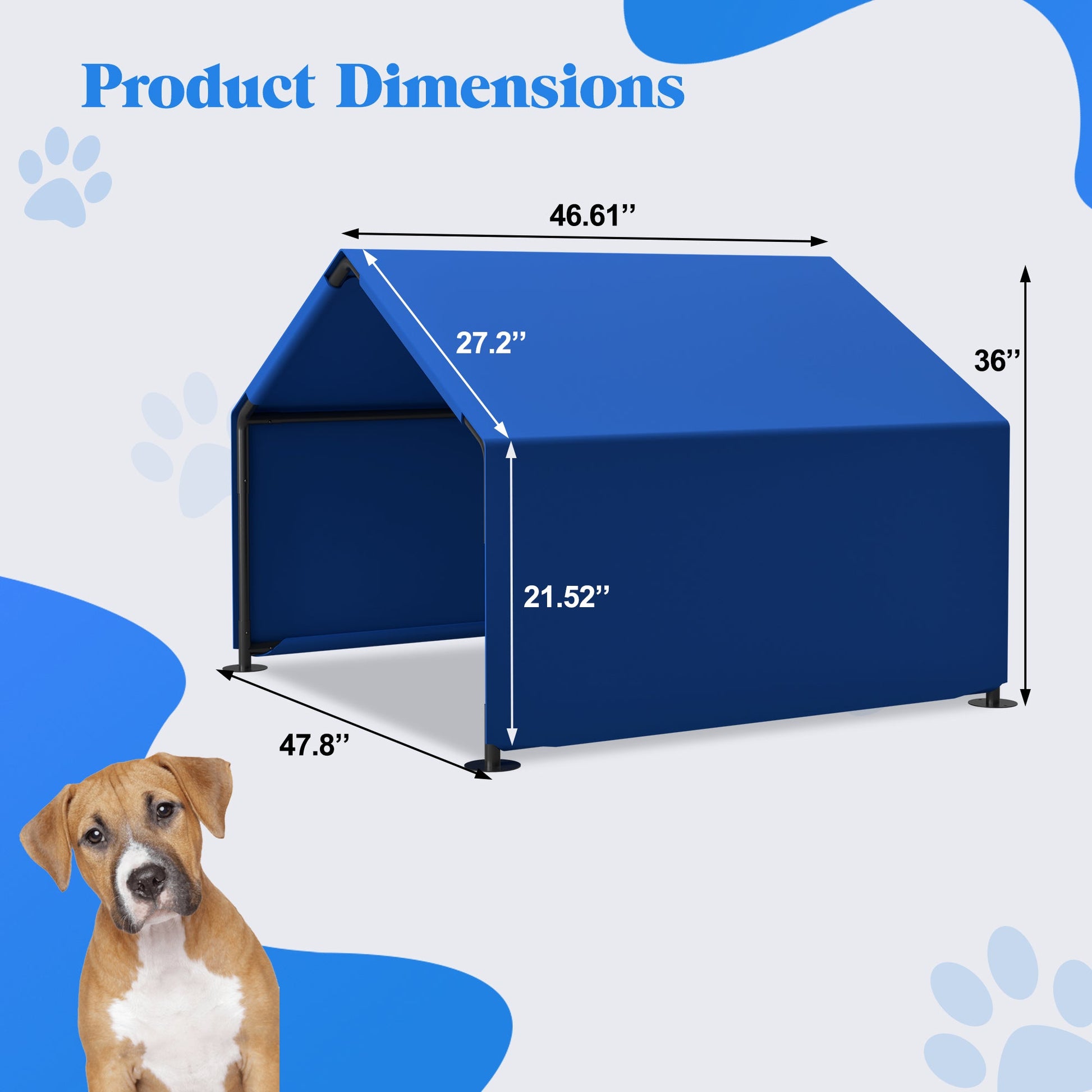 KFX-9443645 Outdoor Dog Shade Tent for Small to Medium Pets - Waterproof, UV Protection, Portable Shelter
