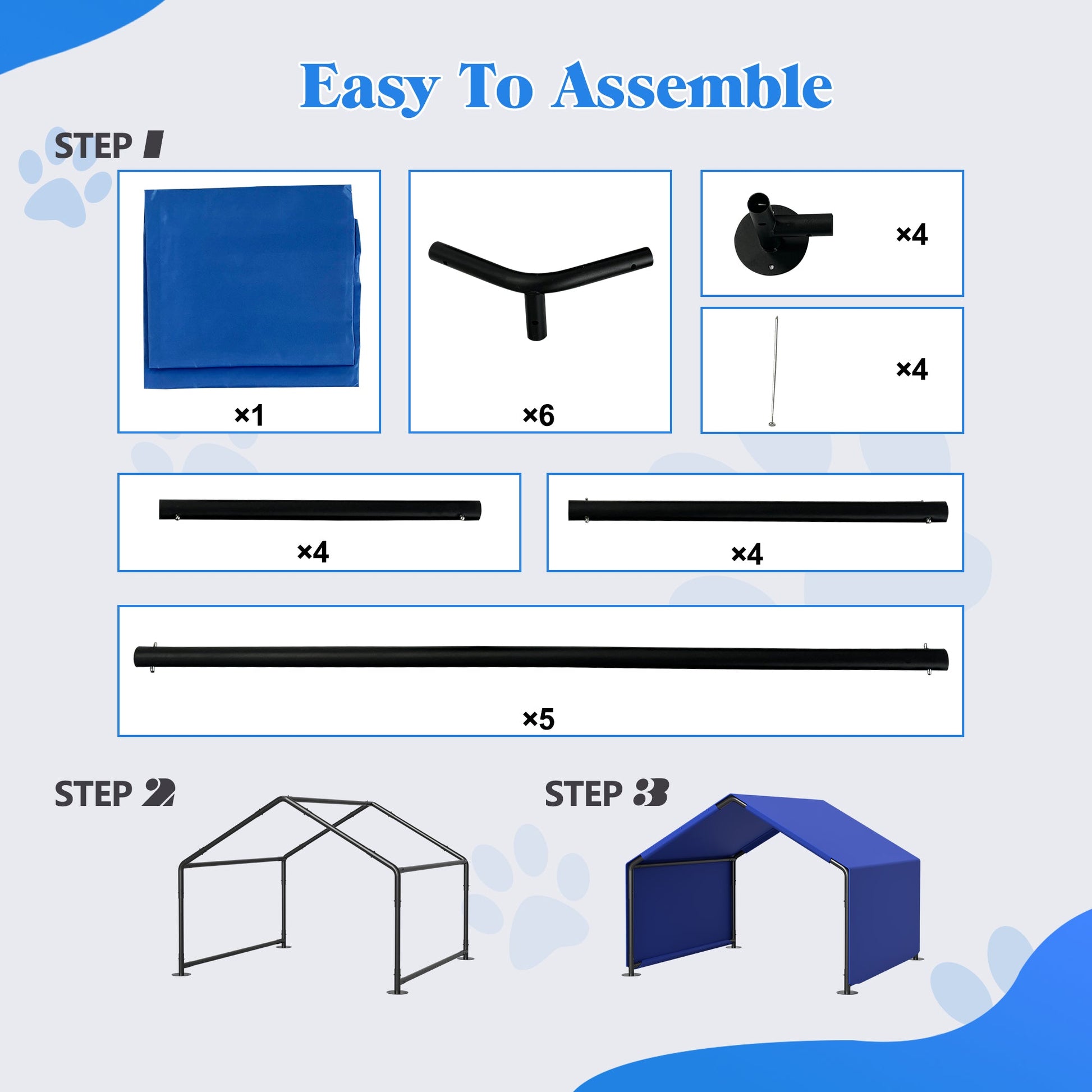 KFX-9443645 Outdoor Dog Shade Tent for Small to Medium Pets - Waterproof, UV Protection, Portable Shelter