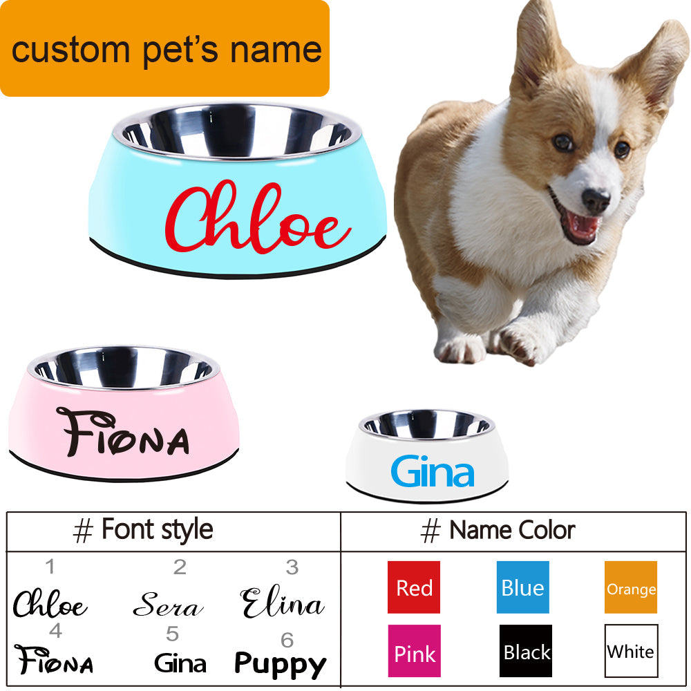 KFX-9444157 Classic Round Stainless Steel Food Bowls for Dogs and Cats - Various Colors and Sizes