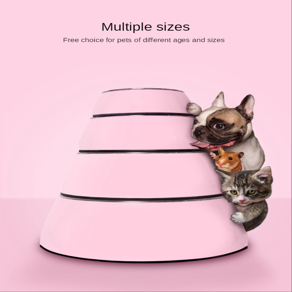 KFX-9444157 Classic Round Stainless Steel Food Bowls for Dogs and Cats - Various Colors and Sizes