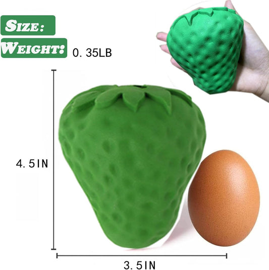 KFX-9445437 Durable Strawberry Dog Chew Toy - Interactive Treat Dispenser for Dental Care and Mental Enrichment