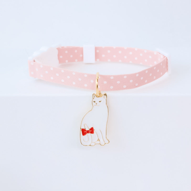 KFX-9445949 Cute Adjustable Dog Collar with Moon Design - Cloth Material in Various Colors